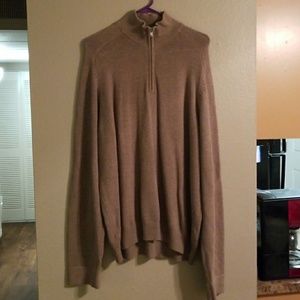 Men's XL J. CREW camel quarter zip sweater